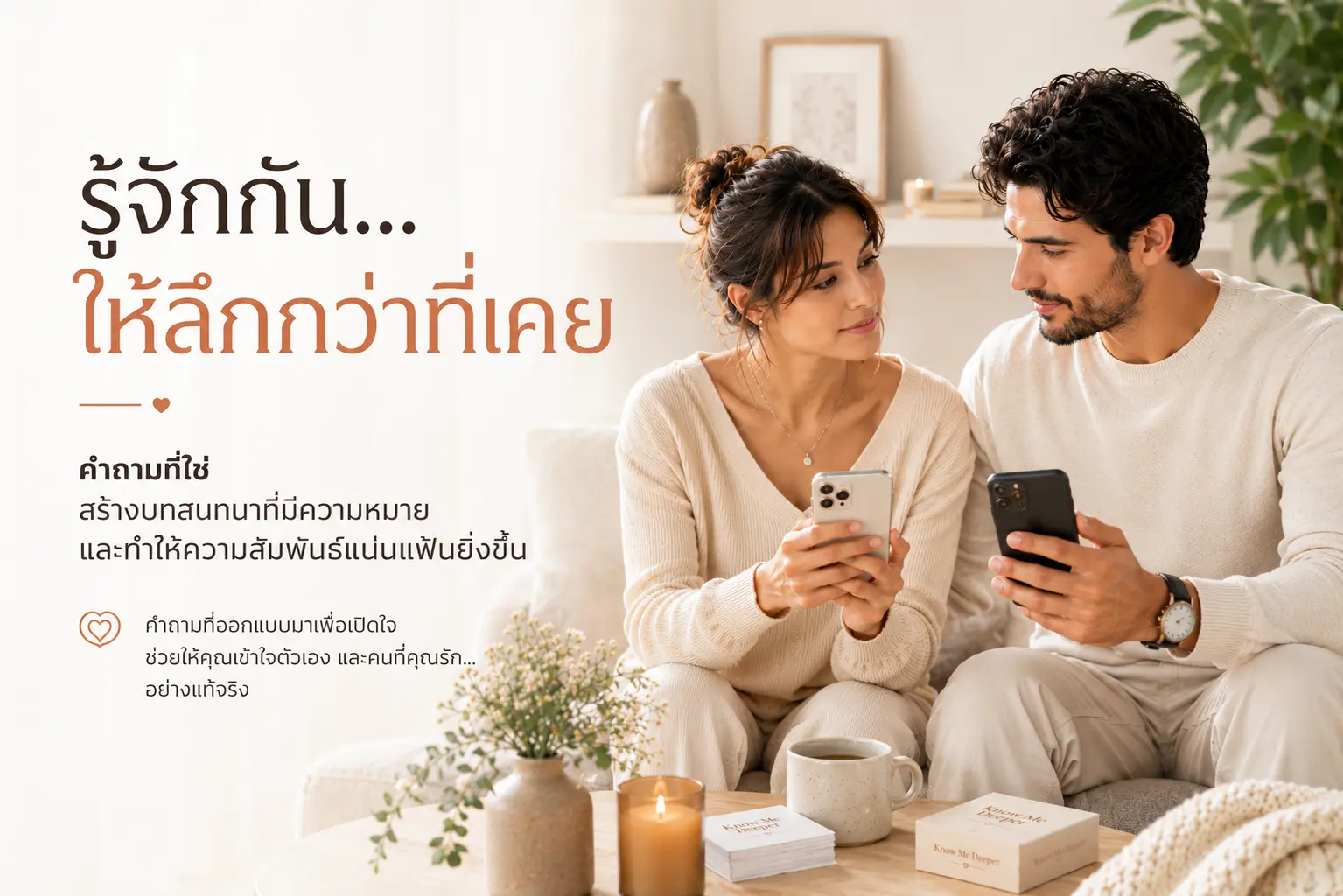 คู่รักใช้เวลาร่วมกันอย่างอบอุ่นและผ่อนคลาย